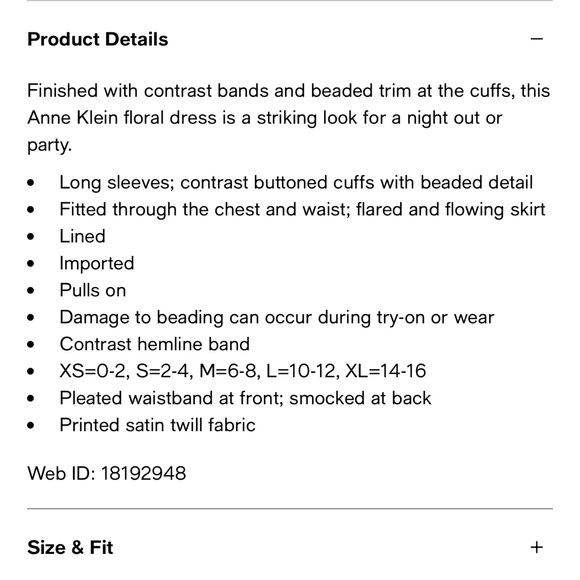 Anne Klein floral print fit & flare dress - Picture 7 of 10